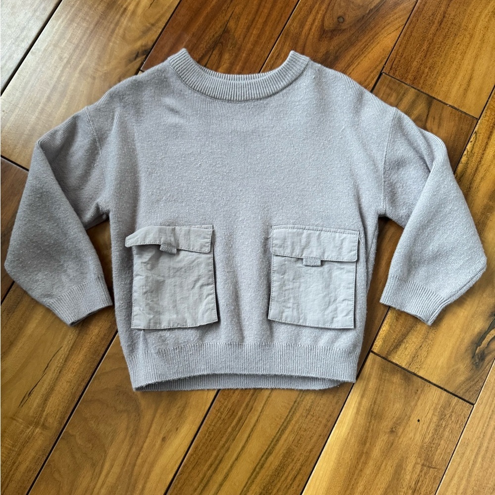NWOT Zara Kids Contrast Pocket Knit Sweater. Size: 1.5 years